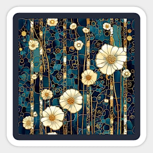 Gold Embossed Daisies Sticker